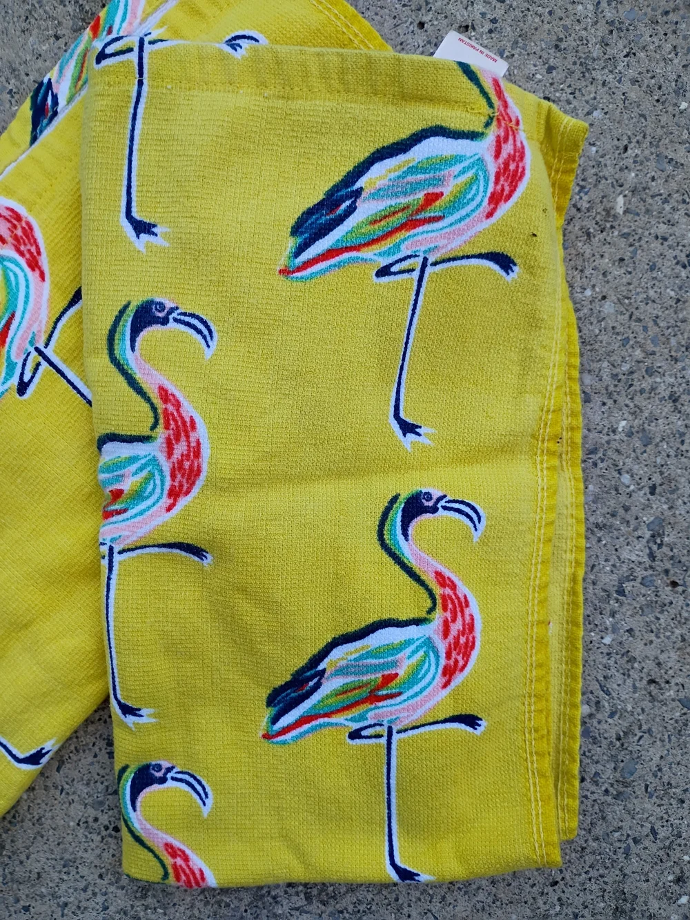 Pair of Opalhouse Yellow Flamingo Hand Towels